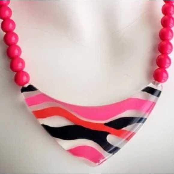 Vintage Jewelry - 80s Vintage 🩵 Lucite Beaded Statement Necklace & Earrings Set